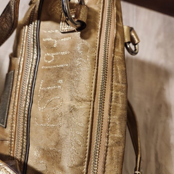 Vintage Coach Poppy Story Patch Gold Glam Tote Bag - Picture 12 of 14